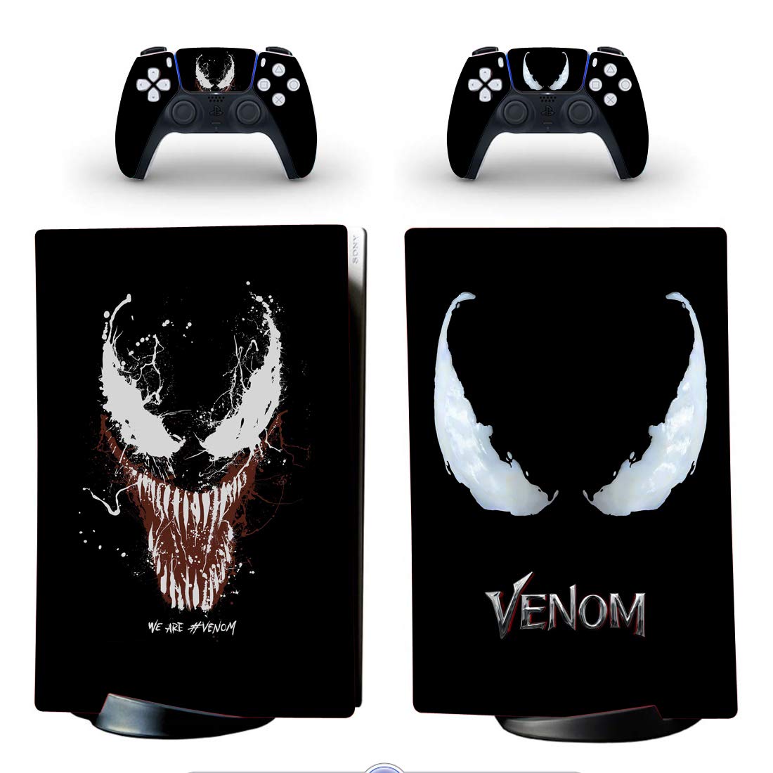 Console Decal Skin Hero Monster Alien Vinyl Sticker Compatible with PS5 Digital Edition Console Controllers Wrap