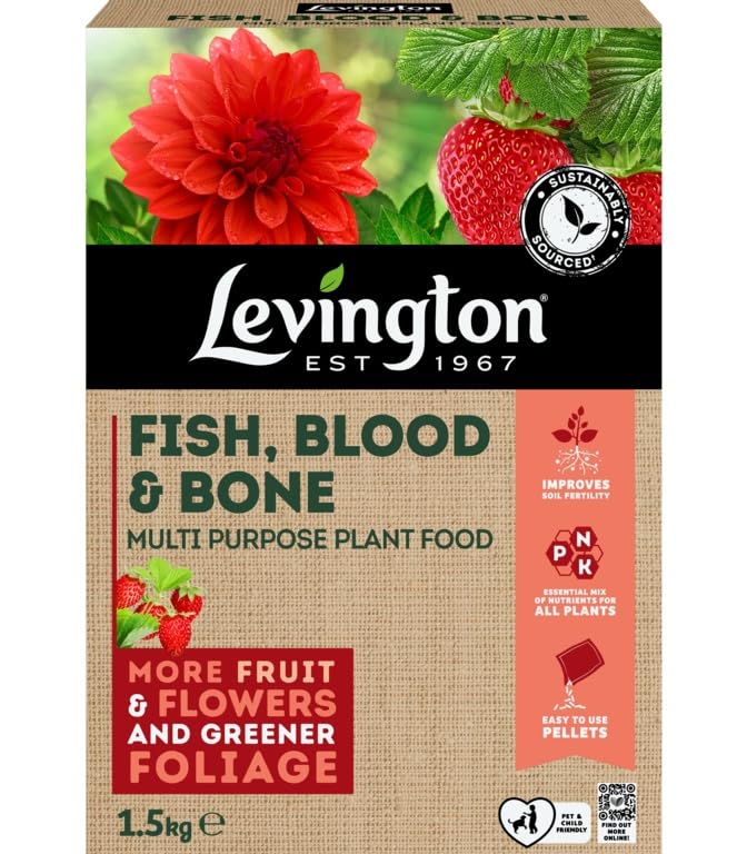 Fish Blood & Bone 1.5kg – Organic All Purpose Fertiliser, Slow Release Plant Food for Flowers, Vegetables & Lawns