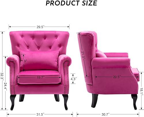 Miniatura 2 de LZAREAL Sillones de lectura Accent para sala de estar, dormitorio, sofá esquinero moderno de mediados de siglo, silla de sala de espera con respaldo