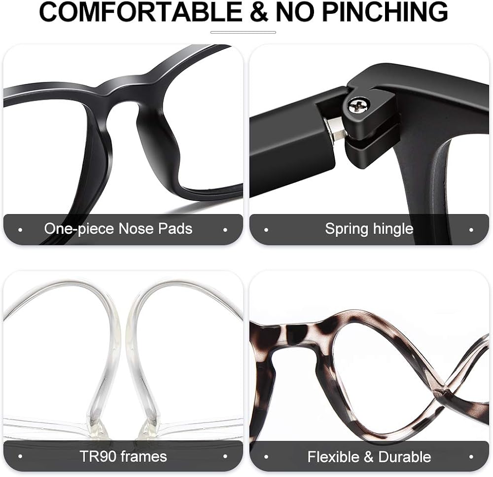 Blue Light Blocking Reading Glasses for Women Men, Stylish Computer Reading Glasses