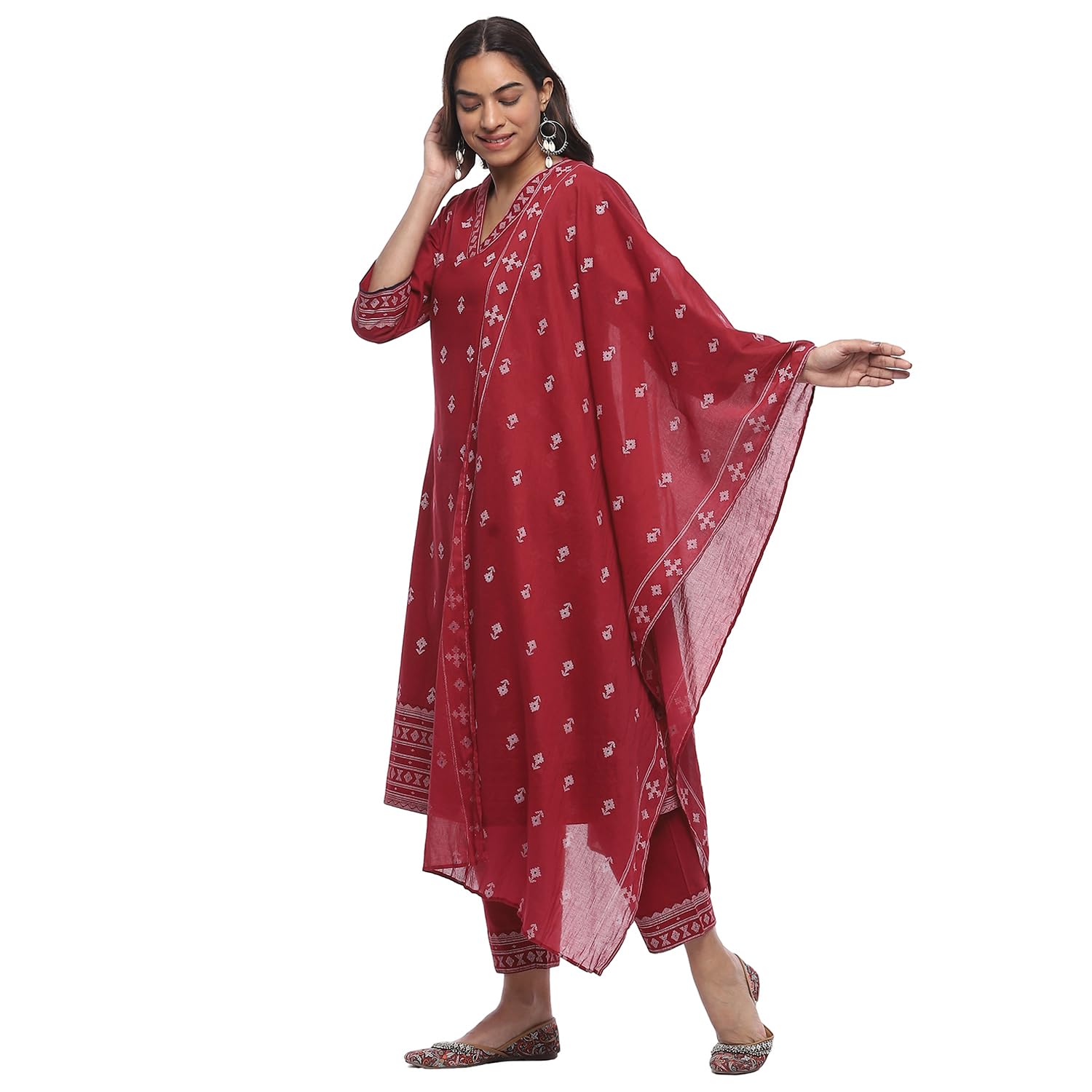 rangriti Women Red Cotton Dupatta_FREE SIZE-picture-13
