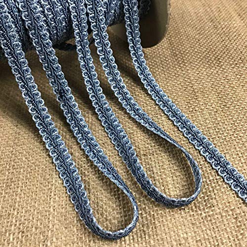 Gimp Braid Trim Denim Blue 2-Tone, 1/2" Wide By The Yard Fancy. Multi-Use Garments Decoration Costume Art Craft Scrapbooks Quilting #TOP11