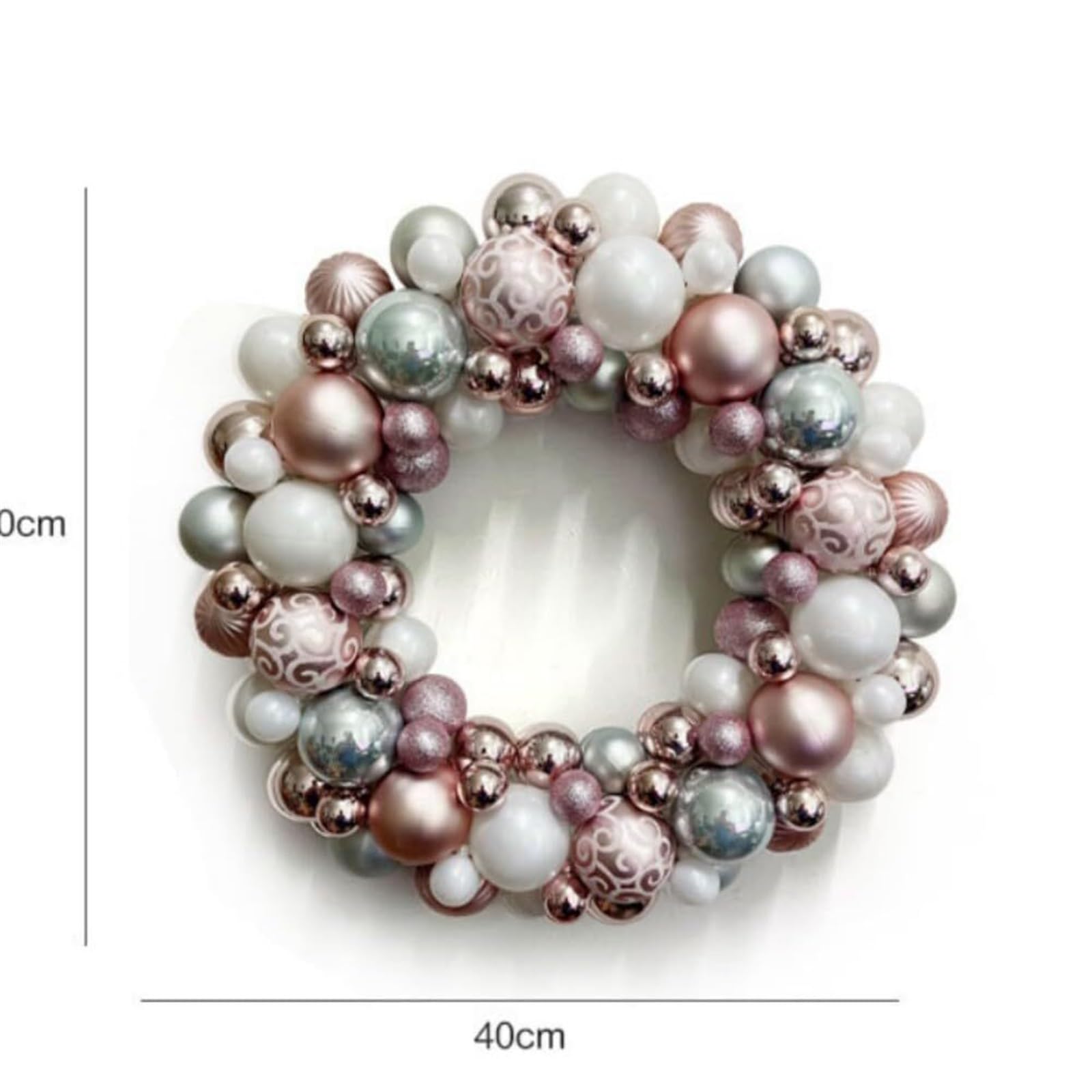 Winterkranz Dekokranz Weihnachtskugel-Girlanden-Dekoration, glitzernd, geeignet for Tür, Wand, Kamin, Urlaub, Party-Dekoration Adventskranz Christbaumschmuck