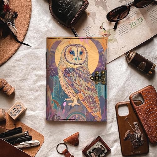 Image of DI-KRAFT Customize Diary with Name with Beautiful UV Prints | Customized Leather Writing Diary Unruled White Paper Journal Personal Notepad Sheets Daily Planner for Gifting (Pattern 11)