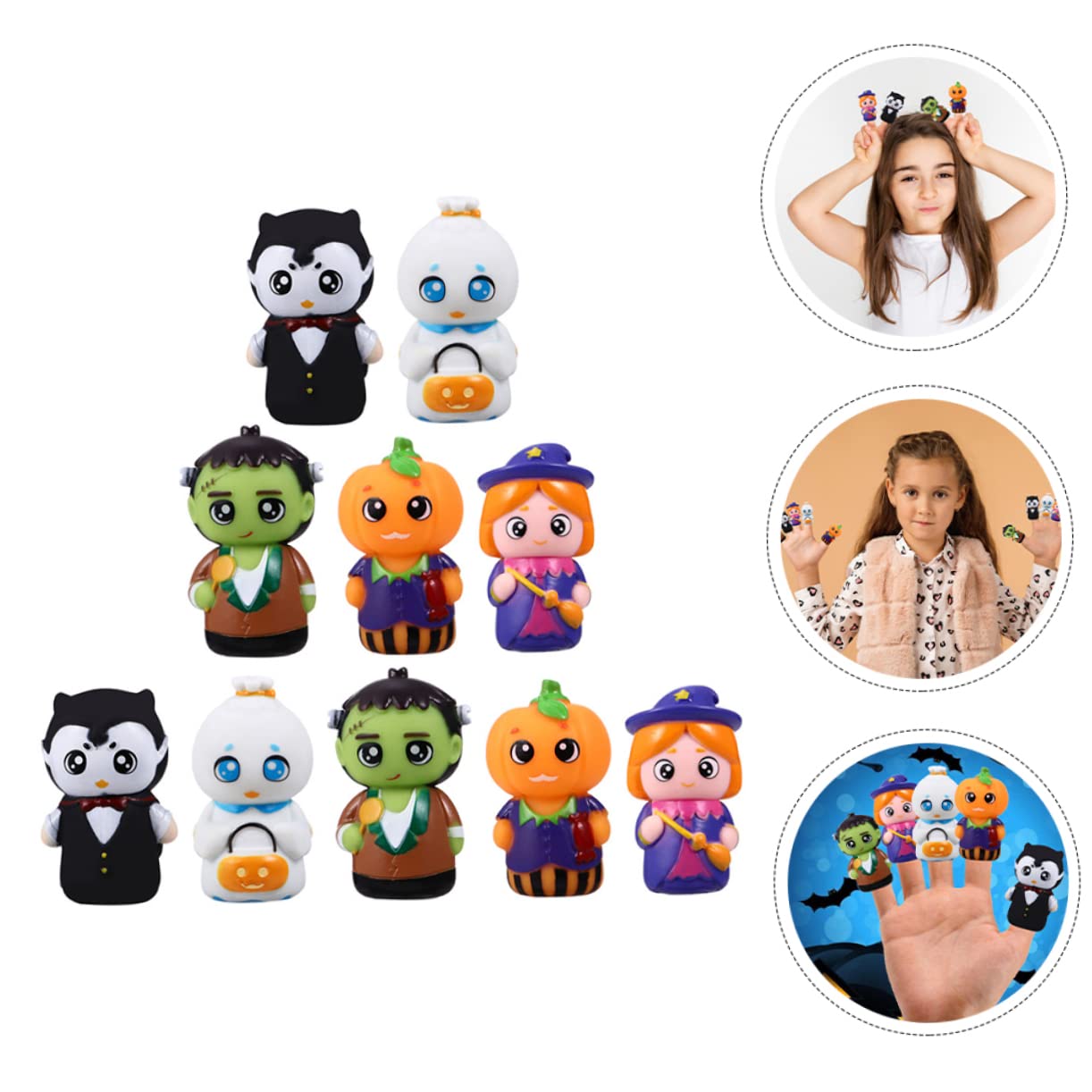 HEMOTON 30 Piezas Títeres de Mano de Dibujos Animados Juguetes Interactivos para Muñecos de Dedo para Historias y Fiestas de Halloween