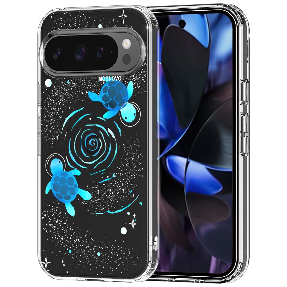 MOSNOVO Case for Google Pixel 9 & Pixel 9 Pro, [Buffertech 6.6ft Military-Grade Drop Protection] [Anti Peel Off Tech] Clear TPU Bumper Phone Case Cover Design - Great Wave — view 61