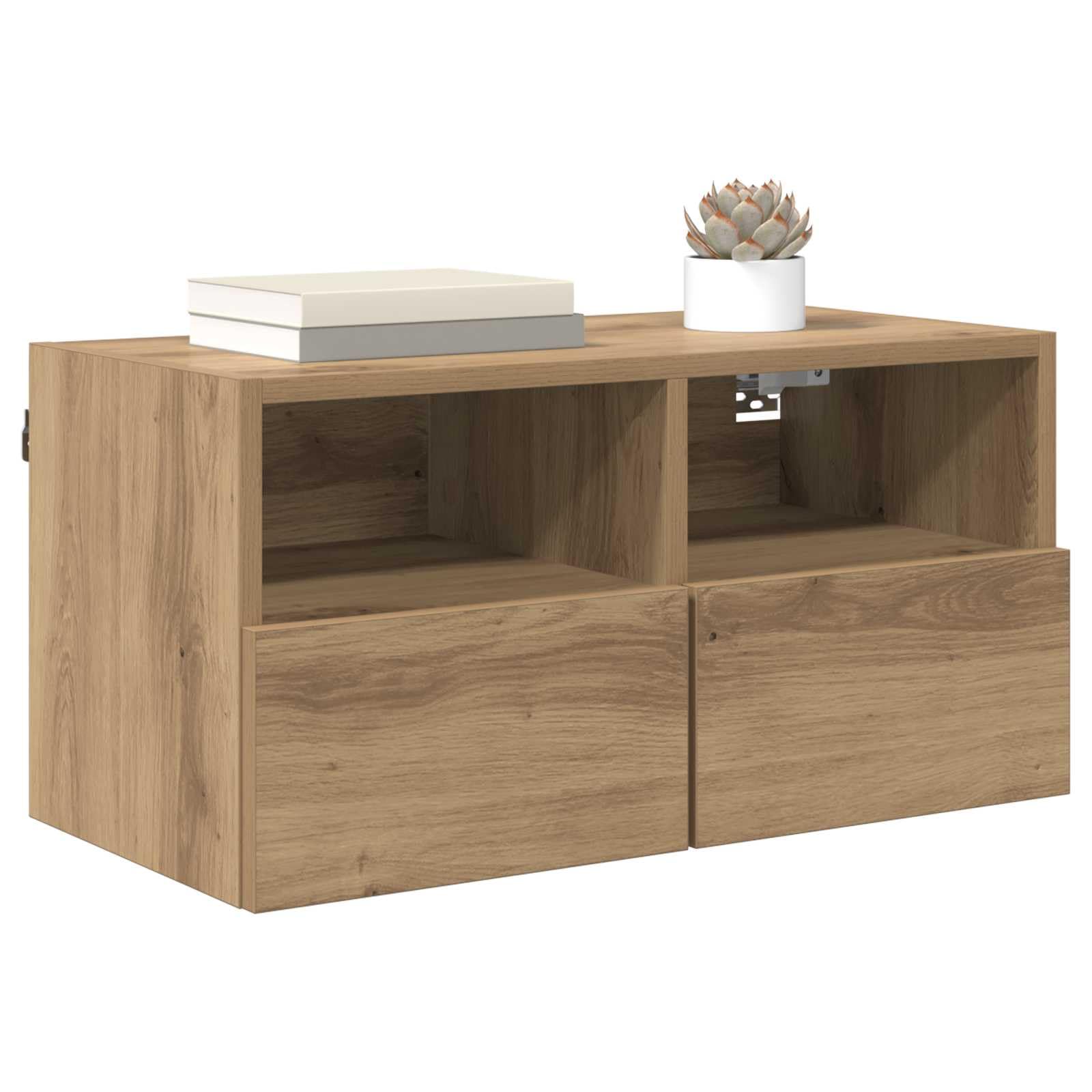 Szafka pod telewizor naścienny, 2 sztuki rękodzieła, 60 x 30 x 30