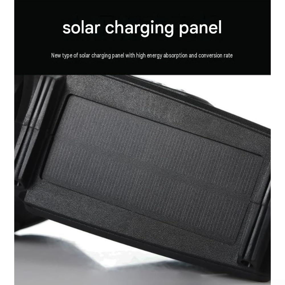 Torcia per solare P50 LED 4500mAh Ricaricabile Esterno Torcia(Black large 29 * 12.5 * 11.4cm) | P50 LED , 1100lm luminosità, 4500mAh, ricarica per solare rapida, ideale per esterno