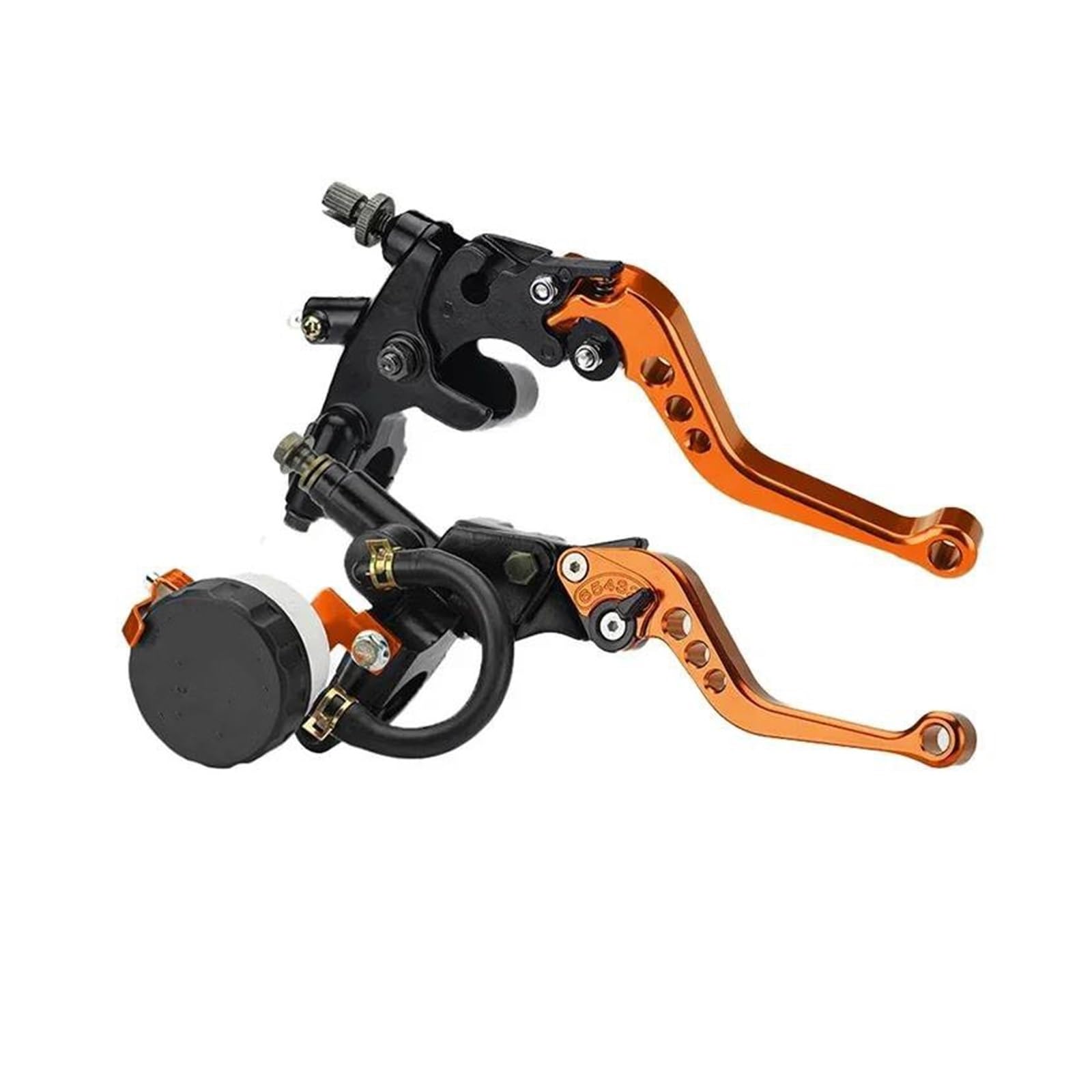 HONGSHIZI Handlebar Brake Clutch Lever Universal 7/8" 22mm CNC Aluminum Motorcyle Parts Brake Clutch Pump Lever Hydraulic Master Cylinder Brake Lever(Orange)