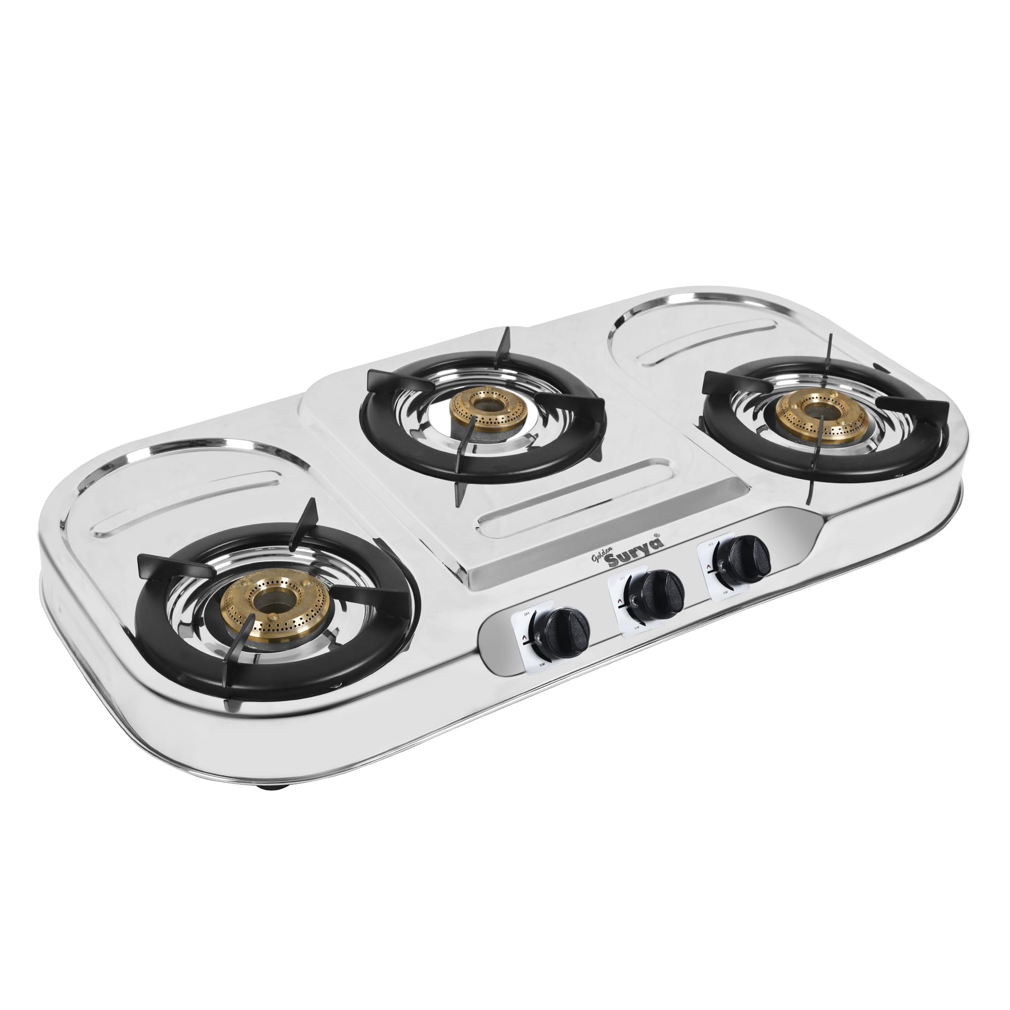 Classic Premium Stainless Steel Frame, Manual Ignition, 18 Months Warranty, BIS Certified, 3 Burner Gas Stove, Cook Top (Dura)