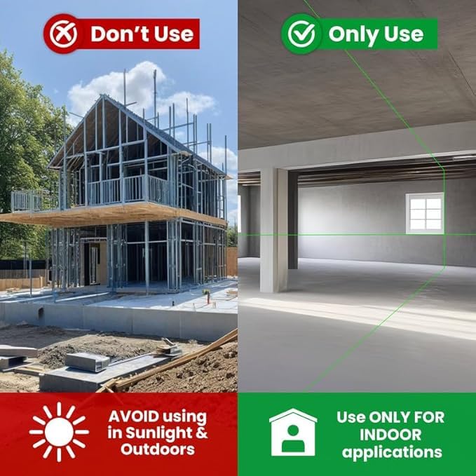 Image of OXFORD OLL 002 2-Line Green Laser Level, IP54 Dustproof & Shockproof, 98ft Range, 卤2mm Accuracy, Versatile Magnetic Holder, Powered by 3 AAA Batteries,Oxford 2 Cross Line Level, | Accuracy 卤2mm /5m