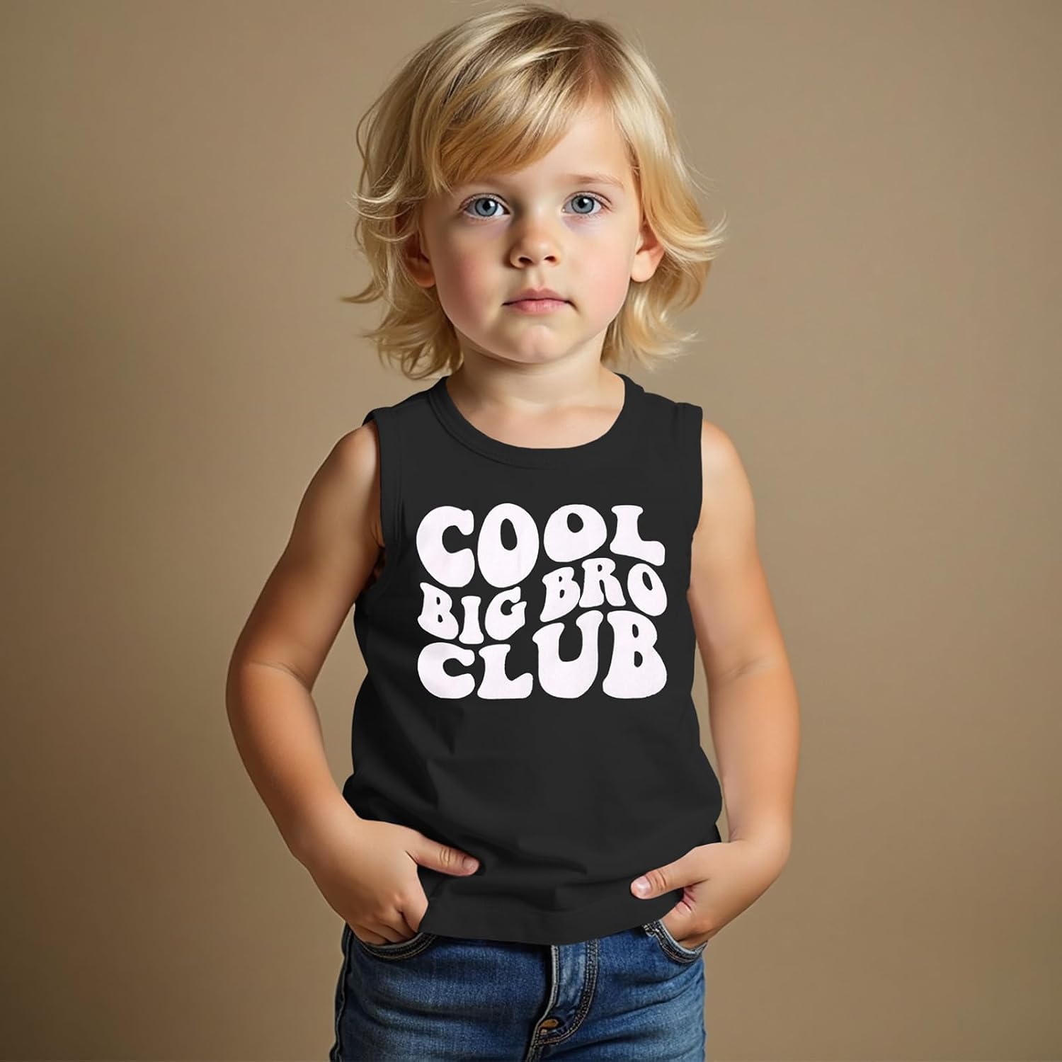 BOUTIKOME Big Brother Tank Tops Toddler Baby Boy Cool Big Bro Club Shirts Summer Sleeveless T-Shirt Sibling Reveal Tees