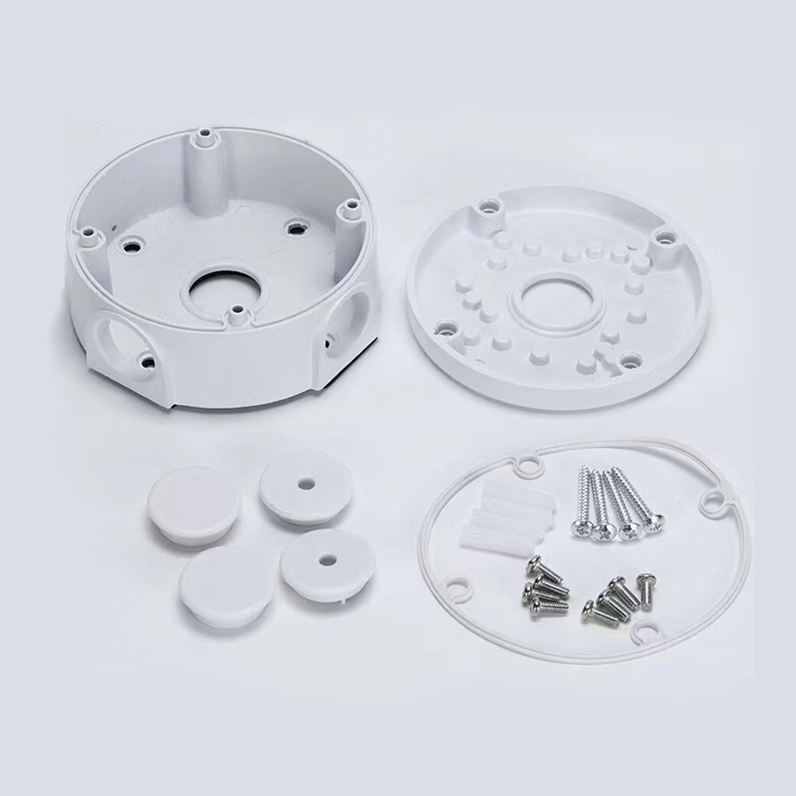 Puszka przyłączeniowa do kamery, puszka rozgałęźna, ukryty kabel ze stopu aluminium, do kamery kopułkowej, wodoszczelna, do kamer monitorujących wewnątrz i na zewnątrz, nadaje się do ścian, sufitów