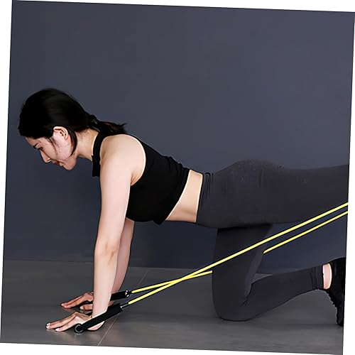 Miniatura 8 de Sosoport Bandas de resistencia con mango, cuerda de tracción elástica, cuerda de tracción, ejercicios de banda elástica, bandas de entrenamiento,