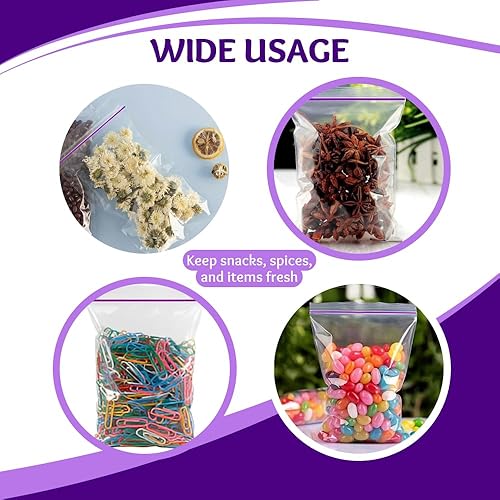 Miniatura 6 de Bolsas de plástico transparente con cierre de cremallera, bolsas resellables de 4 x 5 pulgadas, bolsas transparentes con cierre de cremallera de 2