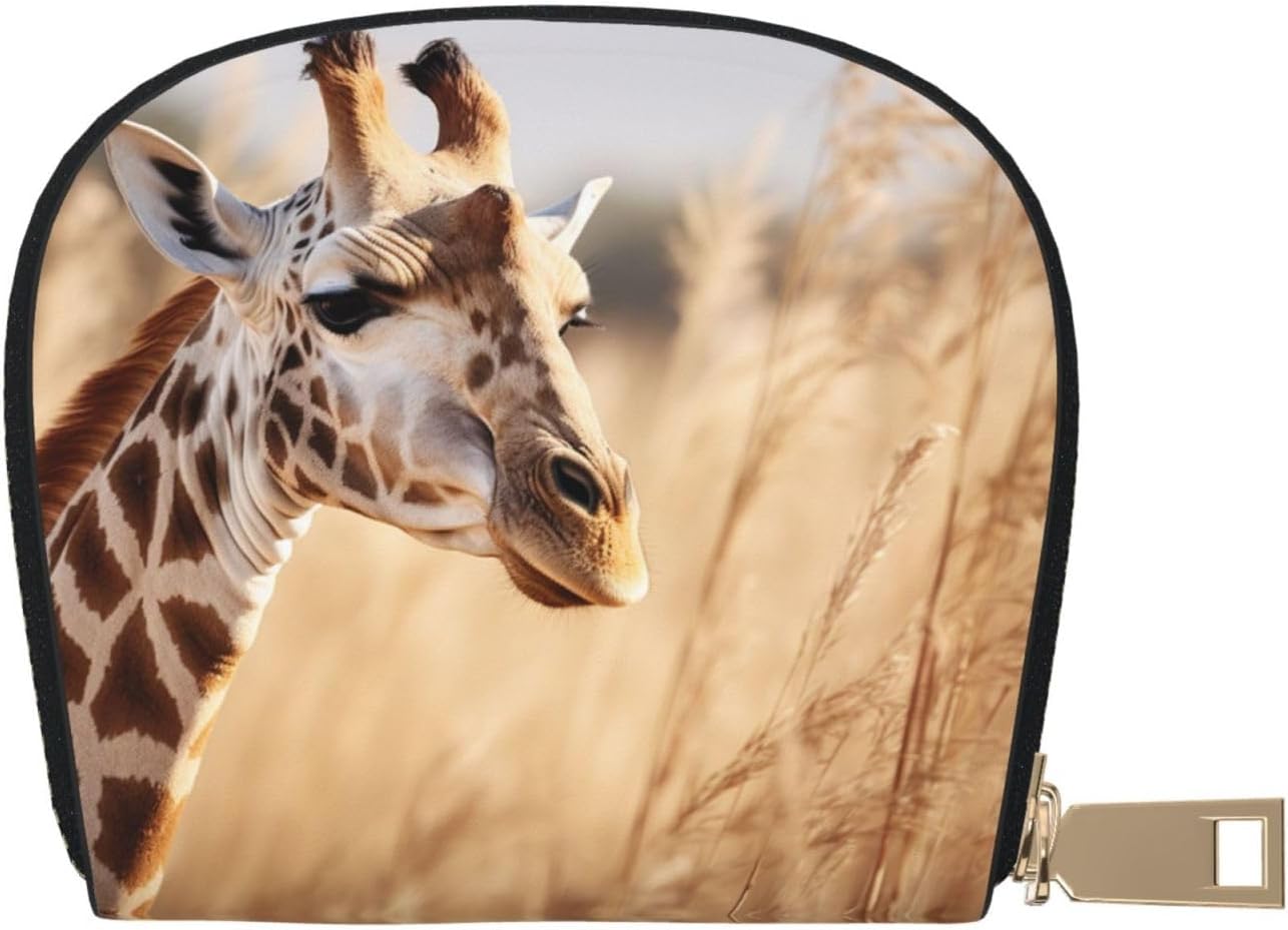Animal Giraffe Print print Wallet Credit Cards Holder Business Card Case for Men Women Compact Size for Adults