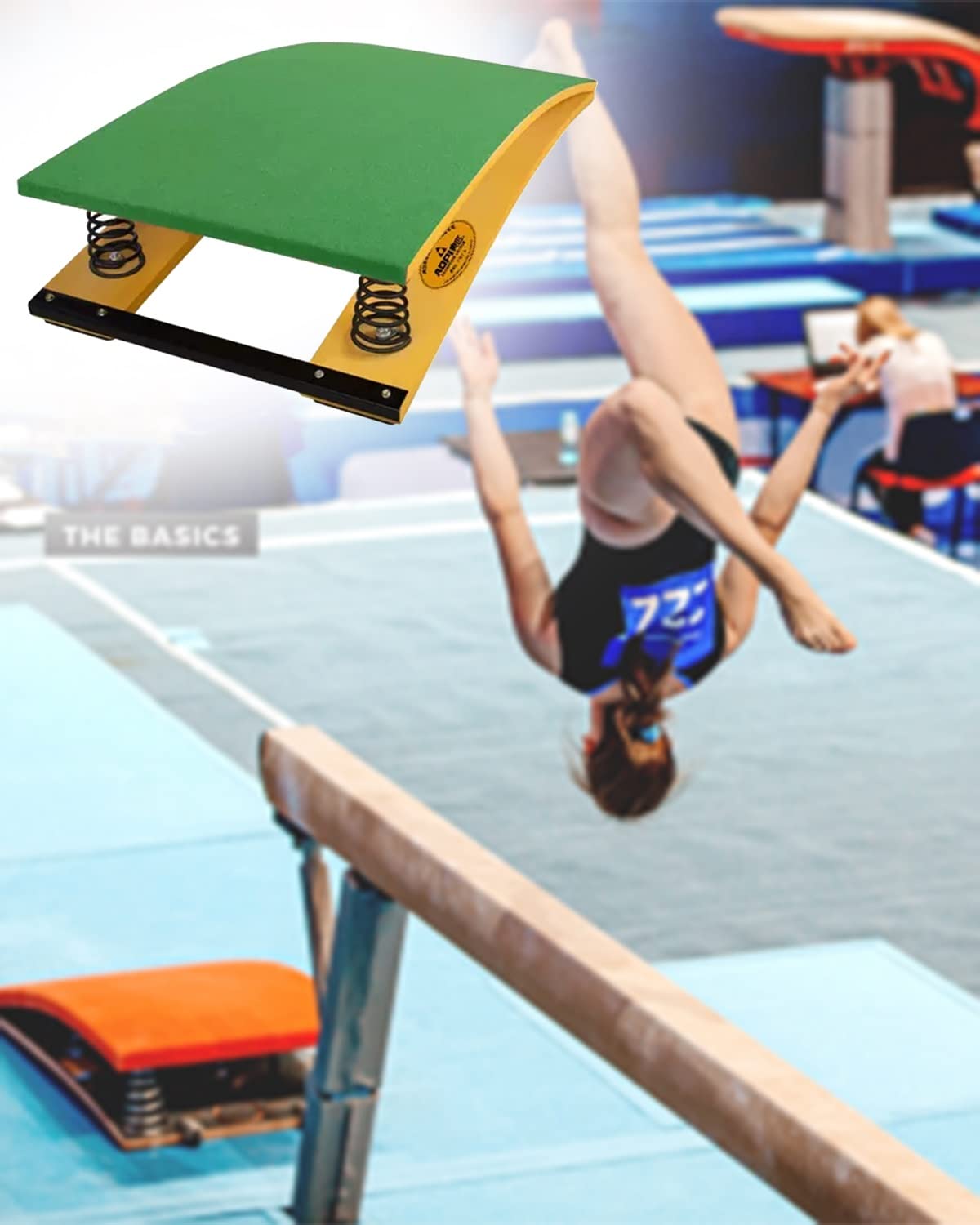 Trampolina gimnastyczna, mały model 40 cm x 60 cm, z twardego drewna, idealna dla początkujących, dla dzieci (pokój dziecięcy, dom), nośność 40 kg.