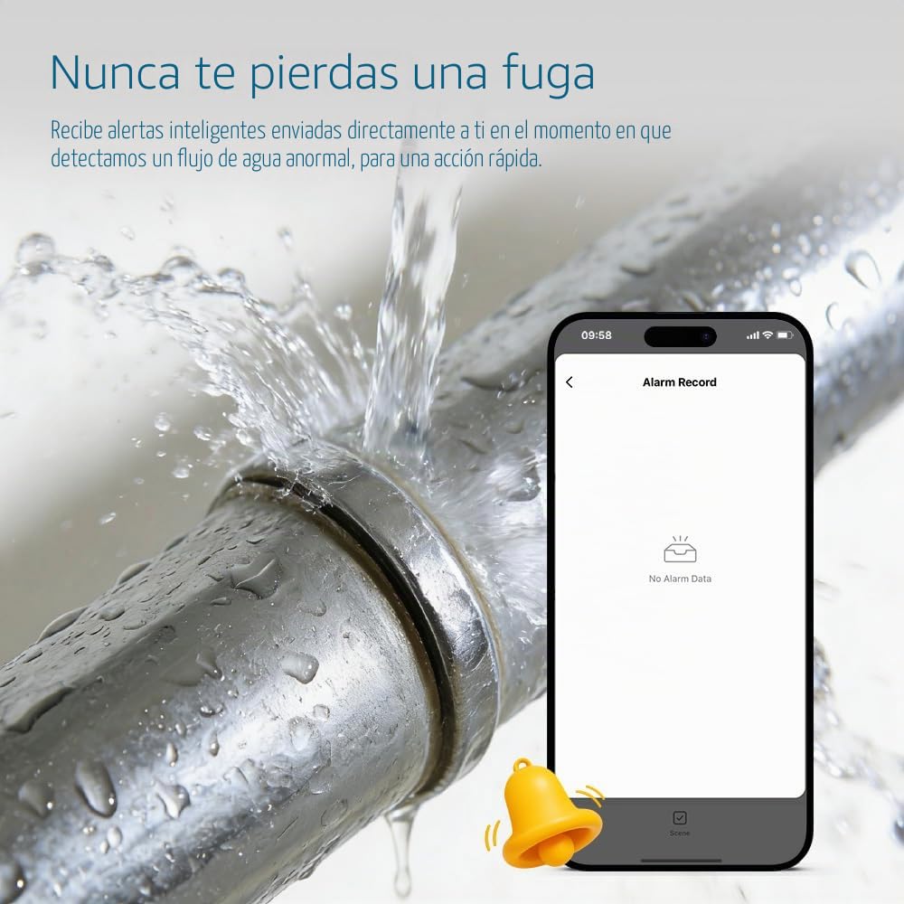 Contador de agua inteligente ZigBee con válvula de cierre y pantalla LCD 214C - Funciona con Tuya Smart y Home Assistant, alimentado por batería, monitoreo remoto del flujo, se requiere un hub ZigBee