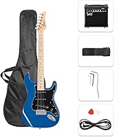 Vista 11 de GLARRY Guitarra eléctrica de tamaño completo para principiantes amantes de la música con amplificador de 20W y paquete de accesorios bolsa para Verde