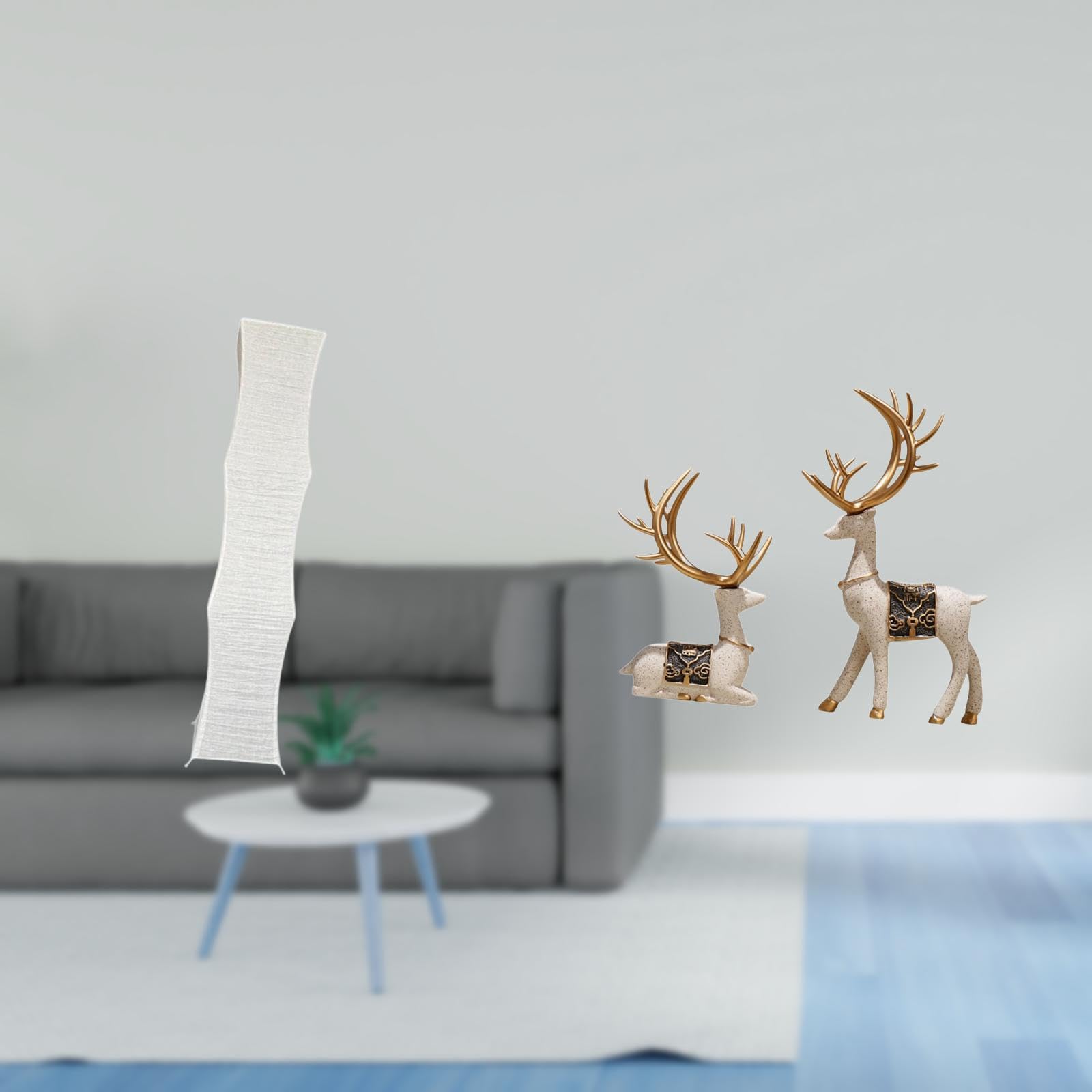 Enakshi® Living Room Standing Lamp Shade and Reindeer Statue Ornaments for Home Decor Elegant Light Cover and Deer Figurines for Office and Living Room-image-32