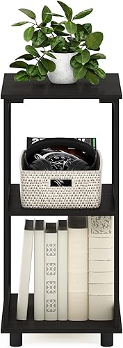 Miniatura 54 de Furinno JAYA - Juego de 2 mesas auxiliares ovaladas de diseño simple, nogal, marrón/negro (Walnut/Black),Americano/Cromo,Nuez