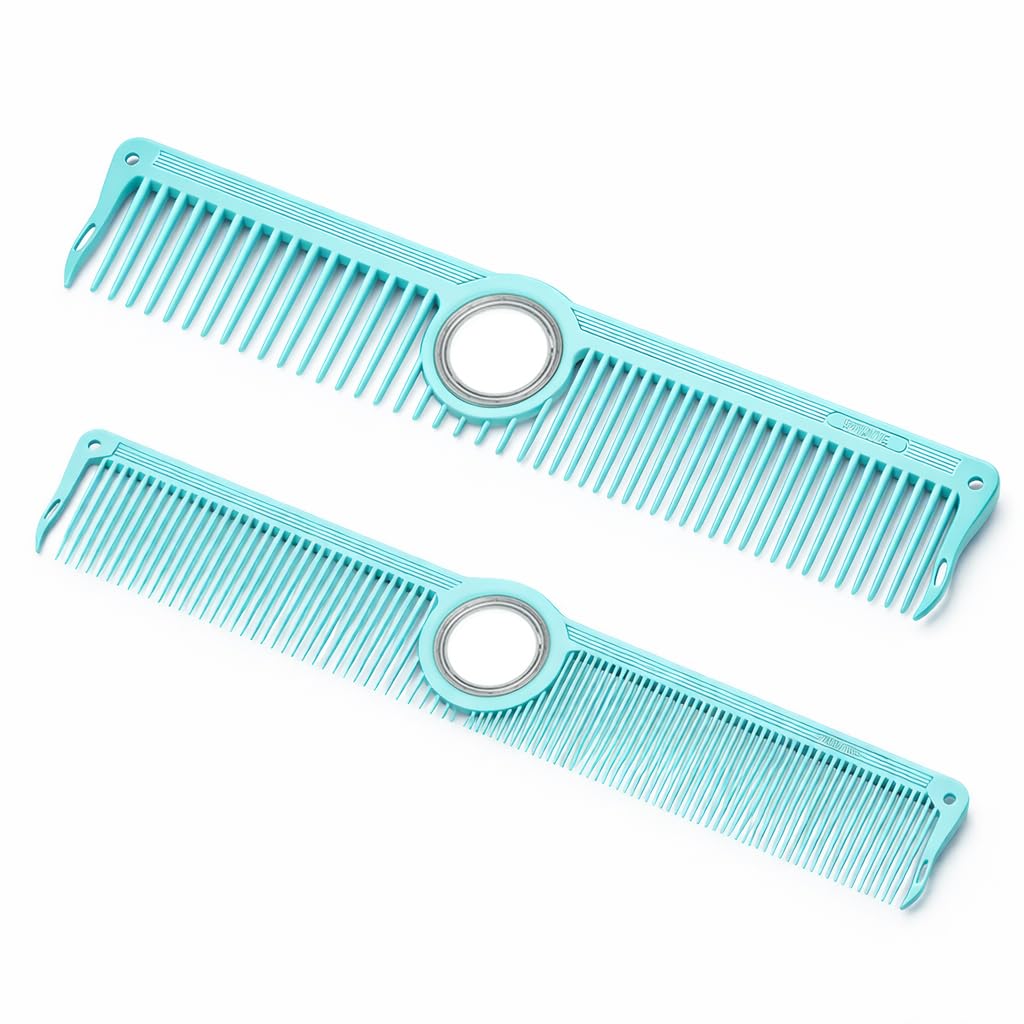 Dual-Size Barber Finger Spin Comb Set - Professional Styling Combs