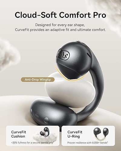 Miniatura 2 de Baseus Bowie MC1 Pro - Auriculares abiertos con clip de oído, sonido acústico LDAC y HiFi4 de alta resolución, comodidad ultraligera de 0.18 onzas,