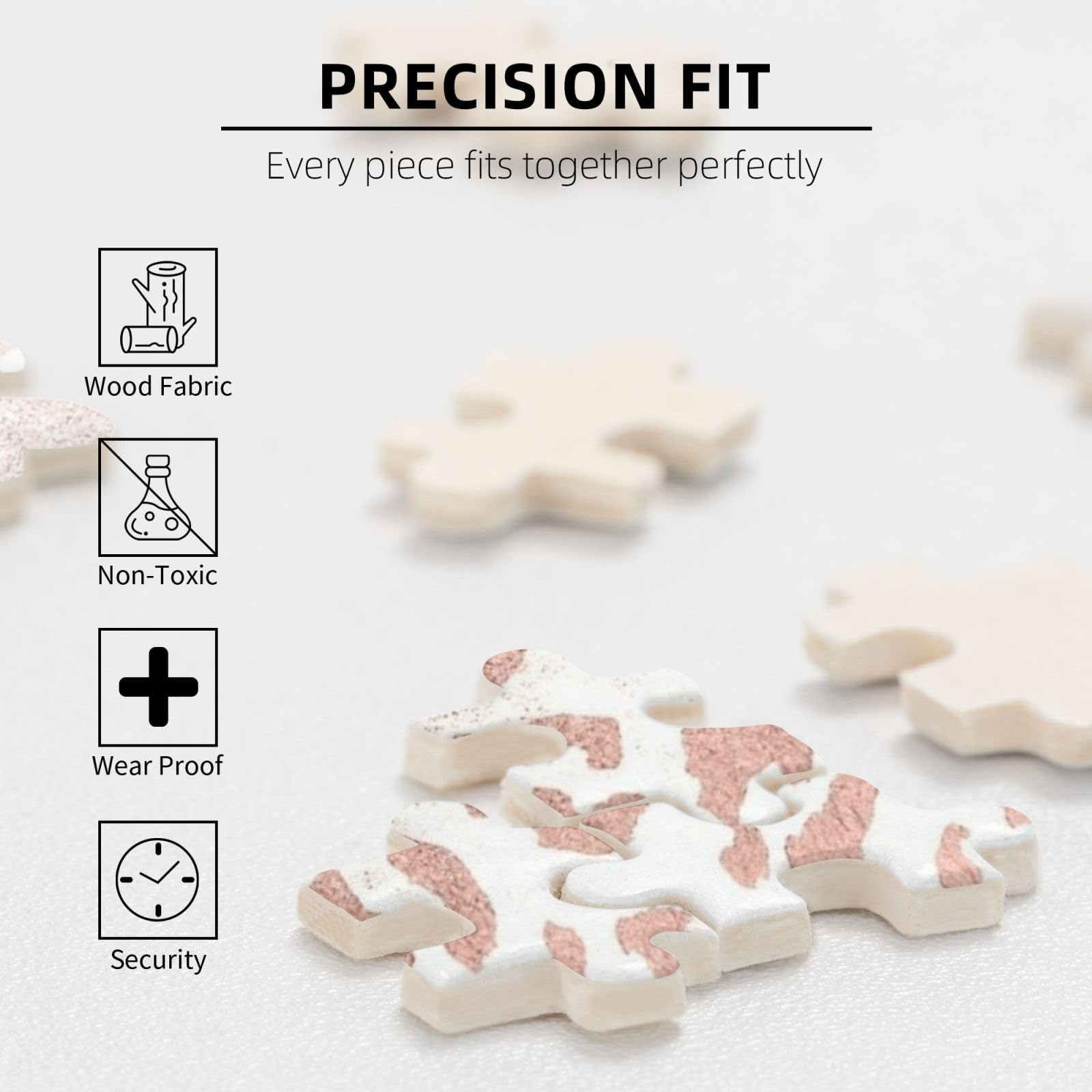 Puzzle da 1000 pezzi per adulti con stampa leopardata color oro rosa glitterato, puzzle impegnativi, puzzle a incastro