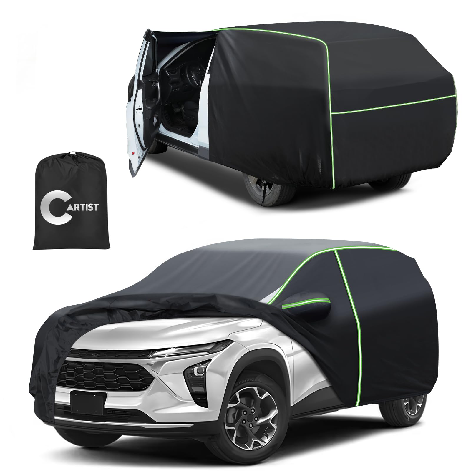 420D Car Cover for BMW X5 1999-2023 2024 2025 2026 All Weather SUV Car Covers for BMW X5 Accessories Outdoor Waterproof UV Protection with Zipper & Reflective Safety Strips