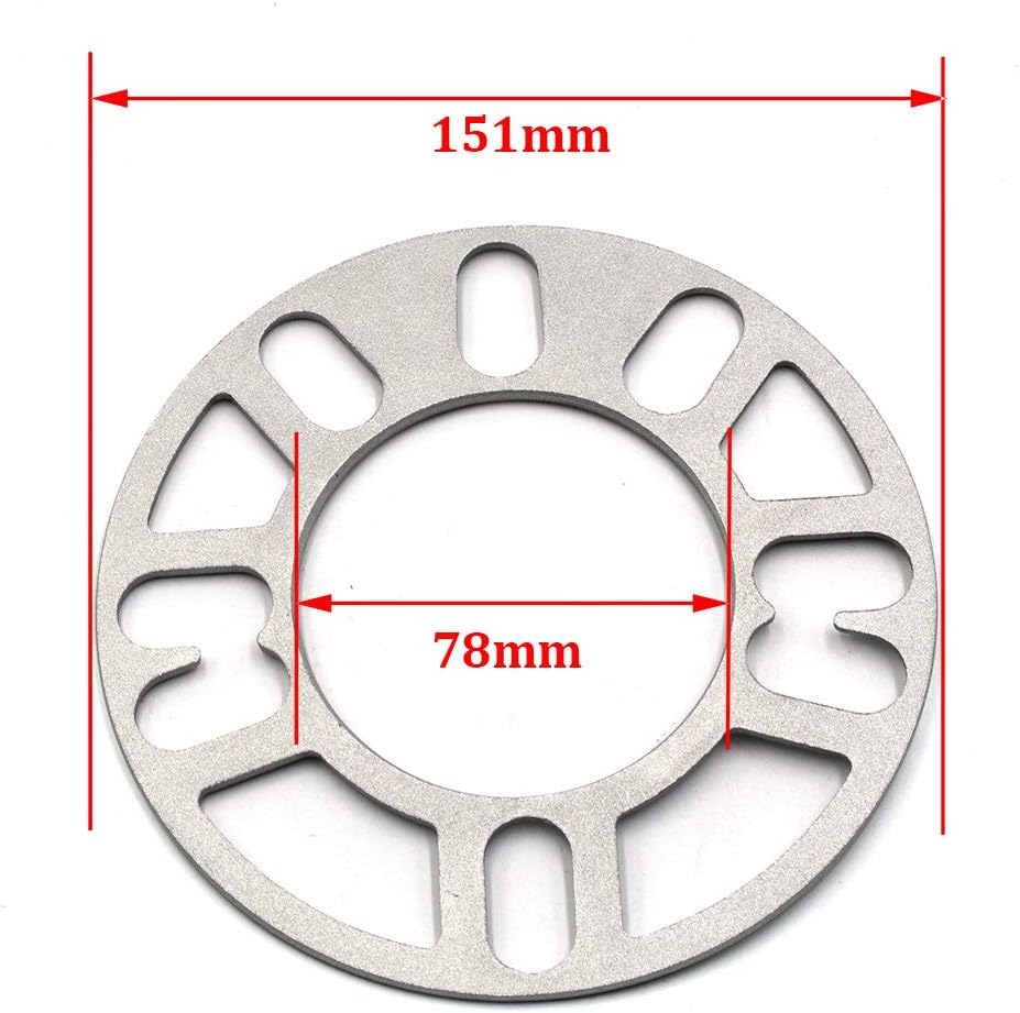 Universal Wheel Spacers 3mm Thick, 4 & 5 Lug for PCD from 98 to 120mm, 2 Pack