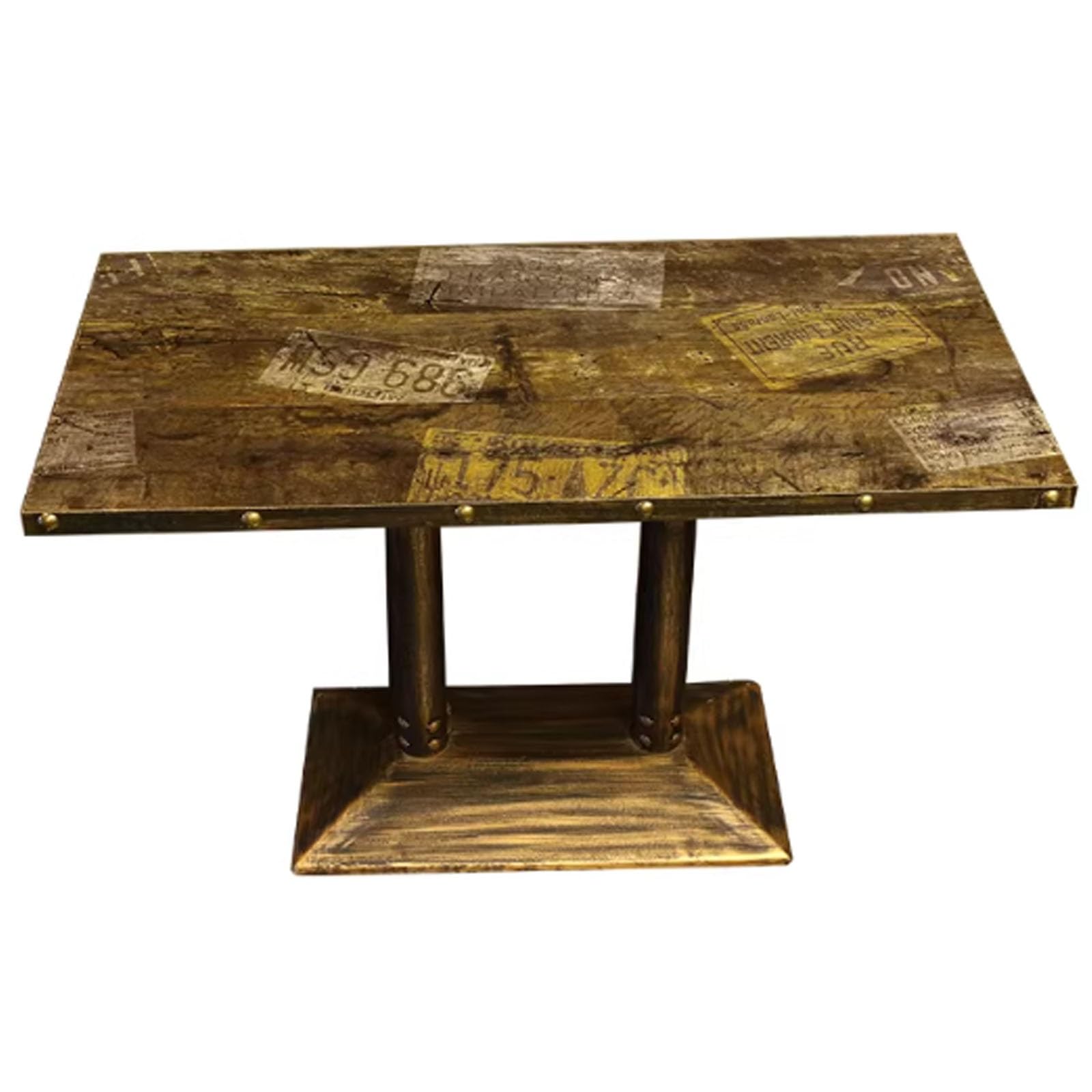 Retro Industrial-Style Bar Tables and Chairs, Western-Style Coffee Shop Booth Sofas, Dessert and Milk Tea Shop Table and Chair Sets(A5)