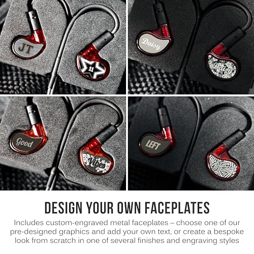 Image of MEE audio Personalized M6 PRO in Ear Monitor Headphones for Musicians w /Engraved Metal Faceplates: Choose an Artwork and /or Add Custom Text, Noise Isolating Professional Earbuds w /Replaceable Cables