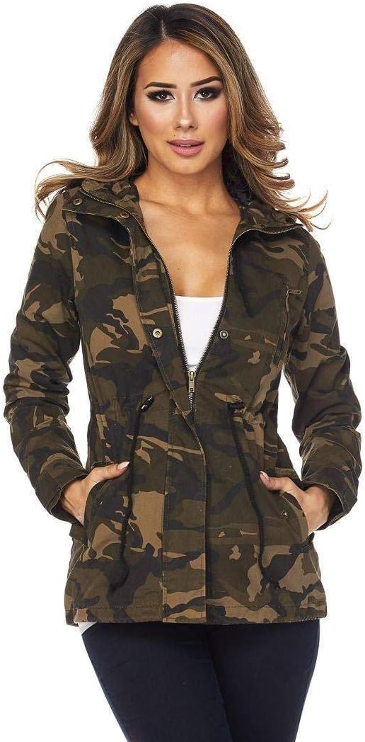 Hooded Camouflage Anorak Jacket, Camo, Small
