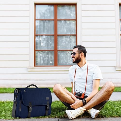 Miniatura 54 de MATEIN Bolsa tipo mensajero para hombres, mochila escolar para adolescentes, ligera de 17.3 pulgadas, maletín para laptop grande, bolsa cruzada