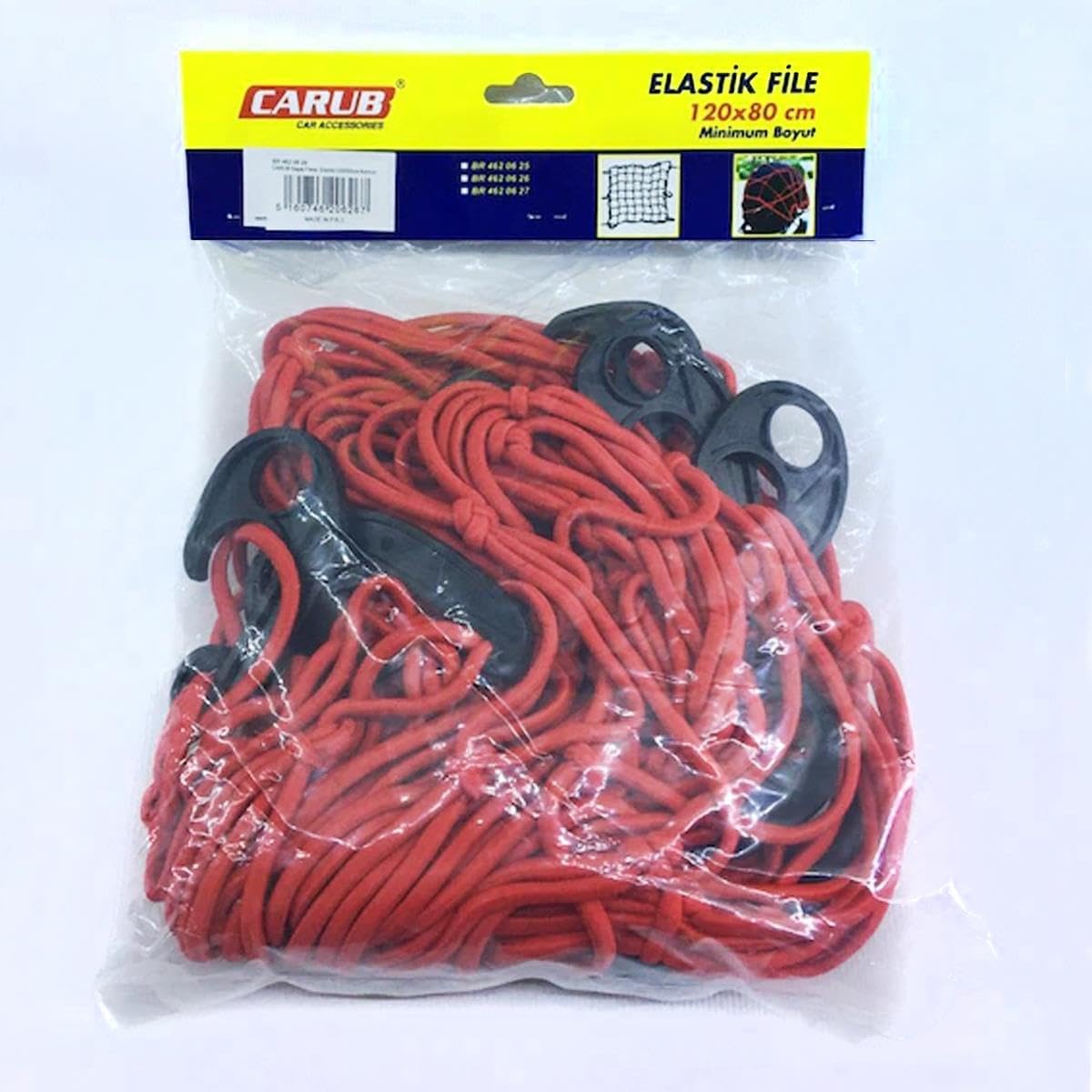 Bagaj Filesi Elastik120X80cm Kırmızı Bagaj Lastiği Ahtapot
