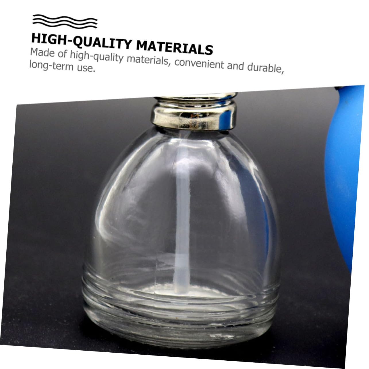 Botella Pulverizadora de Vidrio Azul para Cosméticos y Perfume en Polvo, Recargable, Fácil de Limpiar, para Hogar y Viaje