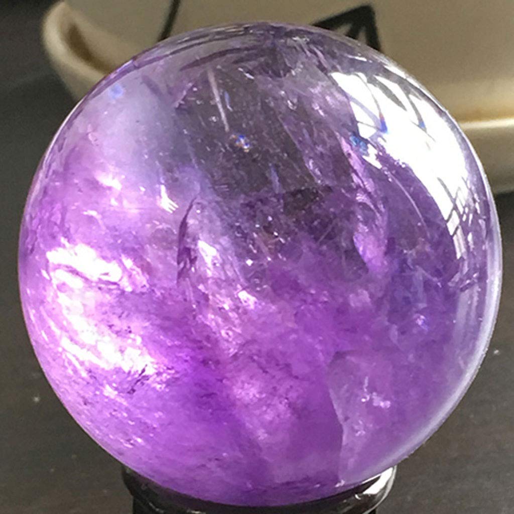 Patrząc na kryształową kulę kryształową kulę z kryształową kulą Podstawa FORTUNA MÓWI NARZĘDZIE MEDYTACJA FENG SHUI Wystrój Domu Ozdoby (Fioletowy) Home Office Decor