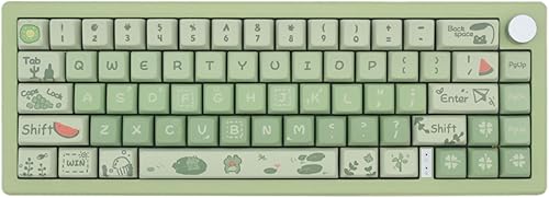 Cmokifuly Rana - Lindas teclas de perfil MDA, teclas PBT personalizadas para teclado mecánico, 148 teclas Dye-Sub lindas teclas (verde)