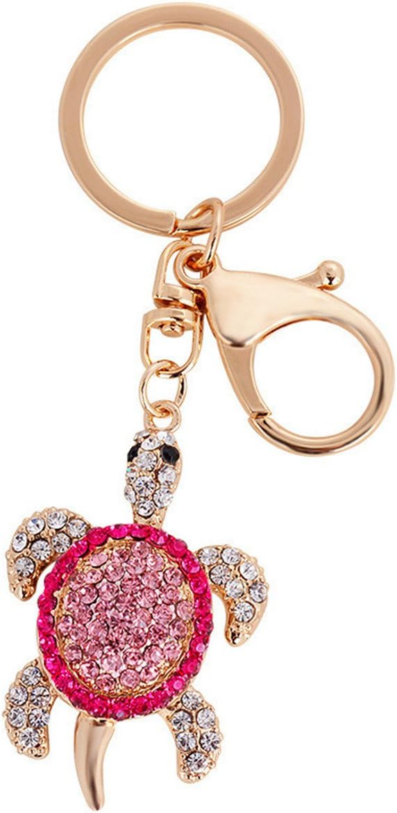 Mini Sea Turtle Keychain Charm Pendant For Handbag Bag Keychain Key Ring (Rose)