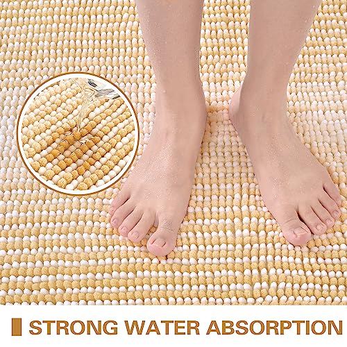 Bsicpro Rugs And Mats Sets, 2 Piece Thick Absorbent Chenille, Non Slip, Soft Shaggy Floor Mats For Bathroom, Machine Washable (20" X 47" Plus 16" X 24", Beige) #TOP2