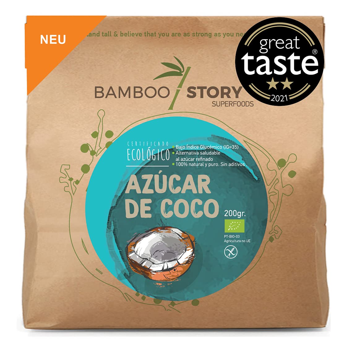 Azúcar de Coco | BAMBOO STORY | Ecológico | Bio | Puro | 200g