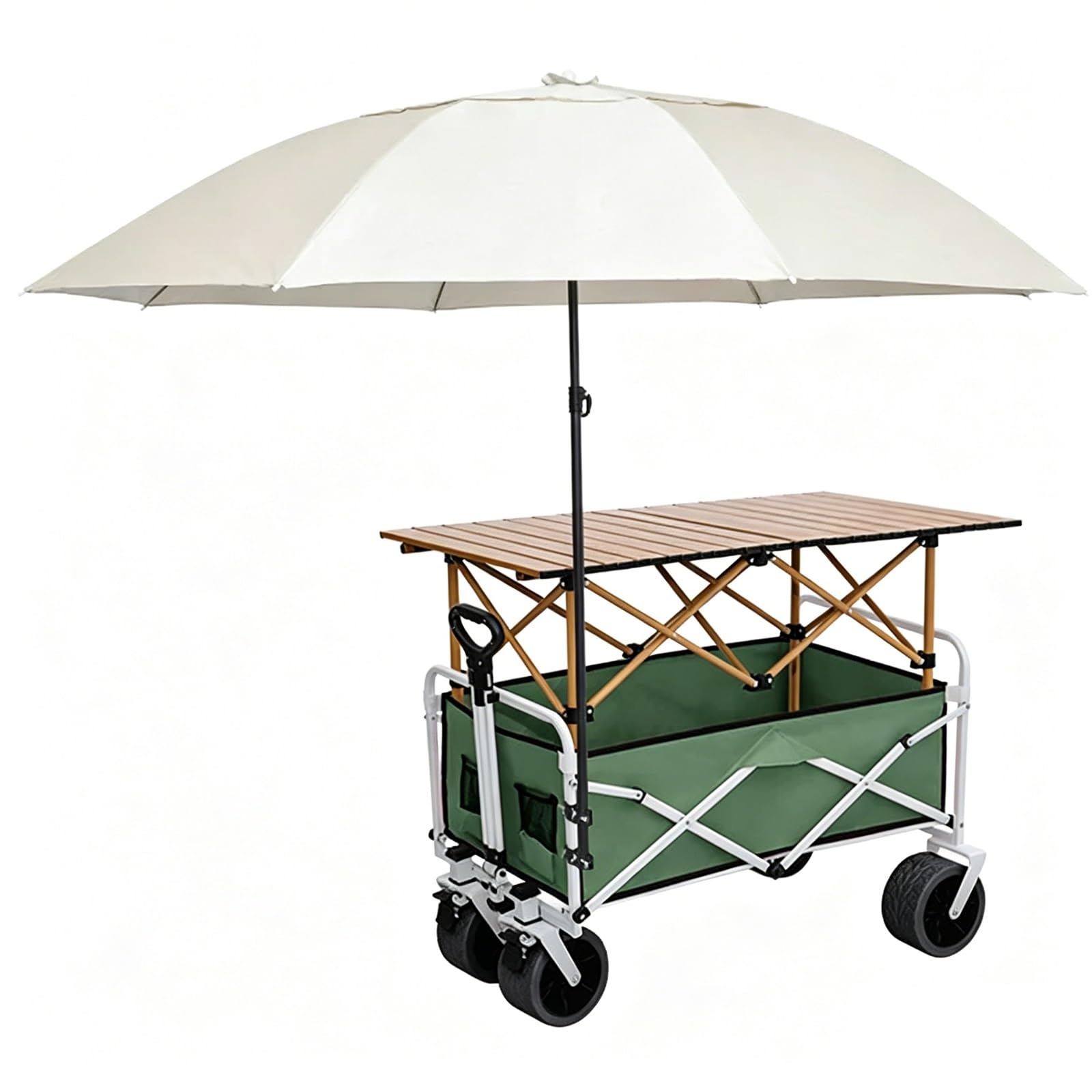 Stand marché portable ultra résistant en acier avec roues 360