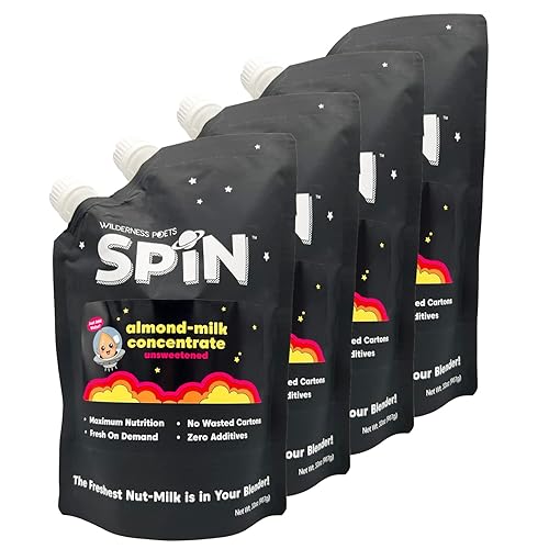 Wilderness Poets SPiN, concentrado de leche de almendras (sin azúcar)  Hace hasta 4 galones de leche  1 ingrediente  Haz leche de almendras o crema