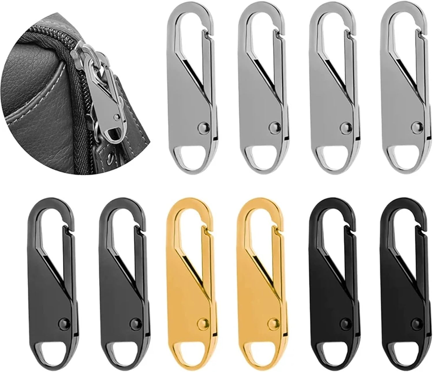 Zipper Pull Tab 100PCS Metal Zipper, Head, Charms Pulls(Gold)