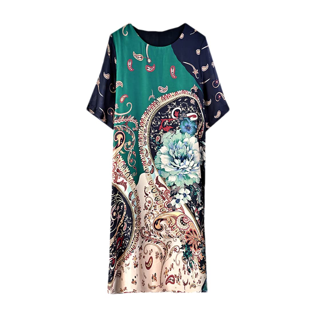 Robe midi en soie de mûrier Hdhdeueh imprimé chic taille XXXL - 7