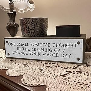 ANVEVO One Small Positive Thought – Motivational House Décor Box – Cute & Funny Rustic Farmhouse Home Décor – Storage Caddy - Wood Boxes with Sayings ANVEVO One Small Positive Thought–Motivational House Decor Box–Cute Funny Rustic Farmhouse Home Decor–Storage Caddy Wood Boxes with Sayings