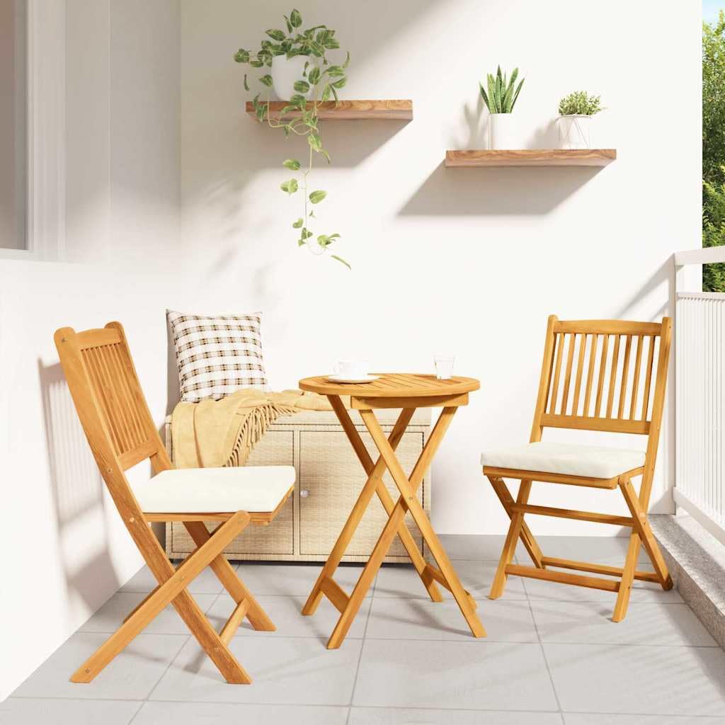 Genérico Juego Bistro de Jardín 3 pcs Marrón Madera de Acacia Sólida,Conjuntos de jardín-42000948