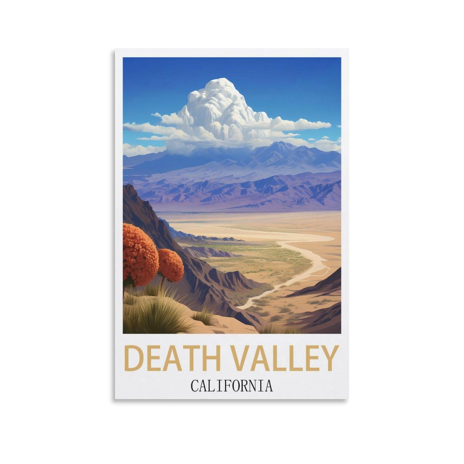 EZMLFA 5D Diamond Art Kits for Beginner,Death Valley California,Diamond Picture Art for Beginner, DIY Gem Cross Stitch Creative Gift Home Wall Decor 40x40cm