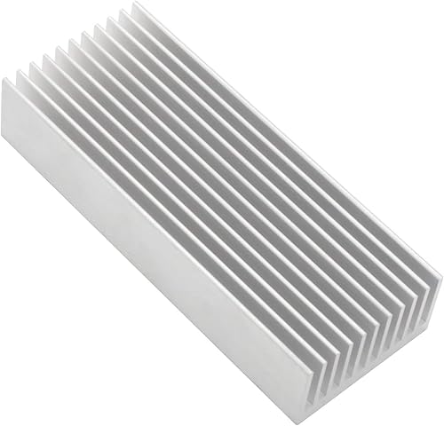 オーディオファン ヒートシンク アルミ 放熱板 40mm × 100mm × 20mm シルバー 1個