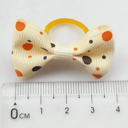 Miniatura 3 de Chenkou Craft 30 unidades (15 pares) lazo para el pelo de mascotas para perros con punto de goma, cinta de grogrén, productos de aseo para mascotas,